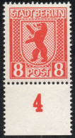 Germany 1945 Stadt Berlin 8 Pf Paper VX Plateflaw Mi VI MNH Certified Ströh BPP Bear Paying Ball - Berlino & Brandenburgo