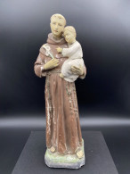 Saint Benoît Statuette 1900 Gypse   Ht 31cm  #230717 - Art Religieux