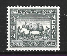 NEPAL. N°99 De 1959. Rhinocéros. - Neushoorn