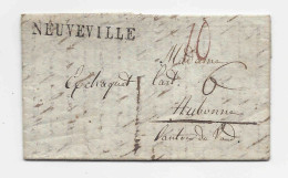 1819 Cachet Linéaire NEUVEVILLE, Canton De Berne, Diverses Marques Manuscrites, Pour Aubonne, Canton De Vaud - ...-1845 Prefilatelia