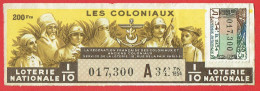 France - Billet Loterie Nationale - Les Coloniaux - 1/10e 1954 Série A 34ème Tranche - N°017300 - Biglietti Della Lotteria