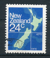 Timbre :  NEW ZEALAND, NOUVELLE ZELANDE (1982), Carte, Longitude, Latitude, Oblitéré - Gebraucht