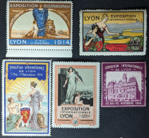 Lyon Exposition Internationale De 1914 , 5 Vignettes - Andere & Zonder Classificatie