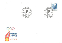 Norge Norway 1992 Olympic Games Lillehammer, Special Cover / Special Cancellation Olympiatoppen/Posten - Cartas & Documentos