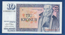 ICELAND - P.48 A2 – 10 Krónur L. 29.03.1961 UNC, S/n A08863116 - Signatures:  D. Olafsson & J. Nordal - Island