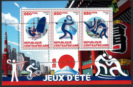 A7402 - CENTRAFRICAINE - ERROR MISPERF Stamp Sheet - 2021 - Sport TENNIS JUDO - Eté 2020 : Tokyo