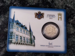 2 Euro CC Luxemburg Luxembourg 100 Years Birthday Grand Duke Jean 2021 BU Coincard Bridge Mint Mark - Luxemburg