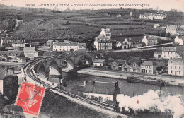 Chateaulin - Viaduc Des Chemins De Fer - Train A Vapeur - Train - CPA °Jp - Châteaulin