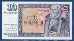 ICELAND - P.48 A4 – 10 Krónur L. 29.03.1961 UNC, S/n A00336356 - Signatures:  J. Nordal & G. Hjartarson - Islande