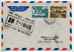 Primo Volo (Vaticano) Roma/San Paolo Del 16.6.61 - Poststempel (Flugzeuge)
