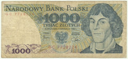 POLAND - 1000 Zlotych - 1982 - Pick 146.c - Série GC - Narodowy Bank Polski - 1.000 - Poland