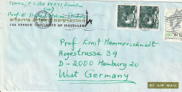 Israel - Airmail Letter - Hebrew University Of Jerusalem - To Germany - 1978 (67464) - Lettres & Documents