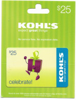 Kohl's, U.S.A., Carte Cadeau Pour Collection, Sans Valeur, # Kohls-158a - Tarjetas De Fidelización Y De Regalo