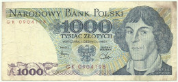 POLAND - 1000 Zlotych - 1982 - Pick 146.c - Série GK - Narodowy Bank Polski - 1.000 - Polen