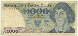 POLAND - 1000 Zlotych - 1982 - Pick 146.c - Série GL - Narodowy Bank Polski - 1.000 - Pologne