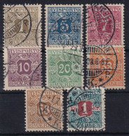 DENMARK 1907 - Canceled - Mi 1X-8X - PORTO - Portomarken