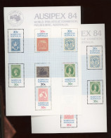 1984. Expo Philatelic  2 Nice Blocks. Stamp On Stamp. Timbre/t.  Briefmarken Auf B - Blocs - Feuillets