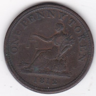 Bas Canada,  One Penny Token 1812 , Date Au Revers Et Avers , George III, En Cuivre, Rare - Canada