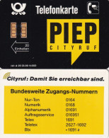 GERMANY - Piep Cityruf 2(A 05), Tirage 14000, 03/90, Mint - A + AD-Series : D. Telekom AG Advertisement