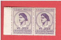 Vignette PARIS 1937 VII Jeux Internationaux Universitaires - Deportes