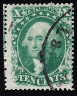 Estados Unidos, 1858 Scott. 32, 10 ¢. Green, I - Used Stamps