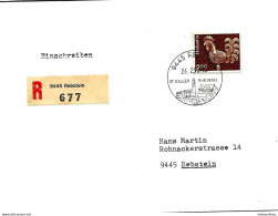 215 - 56 - Enveloppe Recommandée Envoyée De Rebstein 1993 - Timbre 542x Non-luminescent - Storia Postale