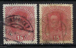 AUTRICHE Ca.1917: Lot D' Obl., 2 Nuances - Gebraucht