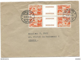 215 - 34 - Enveloppe Avec Timbres Tête-bêche Avec Pont - Cachets à Date Lausanne 1952 - Tete Beche