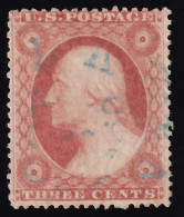 Estados Unidos, 1858 Scott. 25, 3 ¢.  Rose, I - Used Stamps