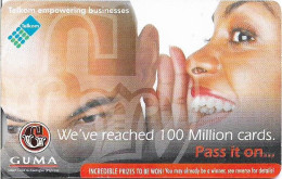 S. Africa - Telkom - 100 Million Cards - Design #2, Cn. TPBA, Gem5 Red, Exp.04.2012, 20R, Used - Sudafrica