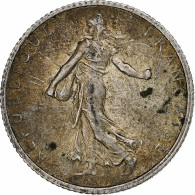 France, Franc, Semeuse, 1917, Paris, Rotated Die Error, Argent, TTB, KM:844.1 - Variétés Et Curiosités