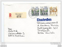 115 - 51 - Enveloppe Recommandée Envoyée De Zürich - Brieven En Documenten