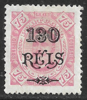 Portuguese Congo – 1902 King Carlos Surcharged 130 On 75 Réis Mint Stamp - Congo Portoghese