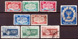 Israele 1948/52 Y.T.10/14,18/20,53 O/Used VF - Usati (senza Tab)