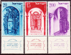 Israele 1953 Y.T.68/70 Con Appendice / With Tab**/MNH VF - Unused Stamps (with Tabs)