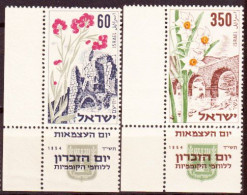 Israele 1954 Y.T.76/7 Con Appendice / With Tab**/MNH VF - Unused Stamps (with Tabs)