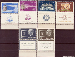 Israele 1952 Y.T.57,62/64,A7/8 Con Appendice / With Tab**/MNH VF - Nuevos (con Tab)