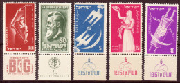 Israele 1951 Y.T.45,49/52 Con Appendice / With Tab**/MNH VF - Nuevos (con Tab)