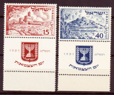 Israele 1951 Y.T.43/44 Con Appendice / With Tab**/MNH VF - Nuevos (con Tab)
