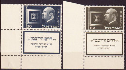 Israele 1952 Y.T.62/63 Con Appendice / With Tab**/MNH VF - Ongebruikt (met Tabs)