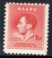 Naura 1937 KGV1 1 1/2d Scarlet MM Coronation SG 44 ( H544 ) - Nauru