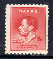 Naura 1937 KGV1 1 1/2d Scarlet MM Coronation SG 44 ( H860 ) - Nauru