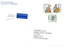 SWEDEN  - 2014, STAMPS COVER TO DUBAI. - Briefe U. Dokumente