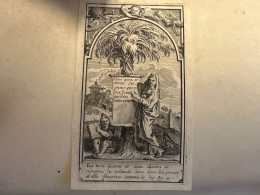 Holy Card Kopergravure Ca 5*10cm Harrewijn Fecit Vous Avez Ordonne Seigneur Que Vos Loix Soient Gardees … La Terre Deser - Autres & Non Classés