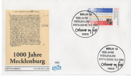 Germany Deutschland 1995 FDC 1000 Jahre Mecklenburg, Canceled In Berlin - 1991-2000