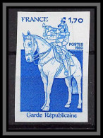 France N°2115 Garde Républicaine Cheval (chevaux Horse Horses) 1980 Essai Trial Proof Non Dentelé ** Imperf  - Pruebas De Colores 1945-…