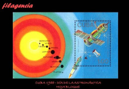 CUBA MINT. 1988-07 DÍA DE LA ASTRONÁUTICA. HOJA BLOQUE - Nuevos