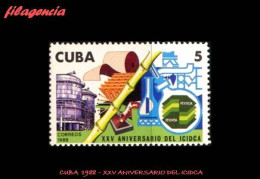 CUBA MINT. 1988-09 XXV ANIVERSARIO DEL INSTITUTO CUBANO INVESTIGACIÓN DE LA CAÑA DE AZÚCAR - Nuevos