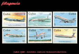 CUBA MINT. 1988-10 AVIONES. VUELOS TRANSATLÁNTICOS - Neufs