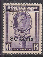 Somaliland 1951 KGV1 30ct Ovpt On 6a Violet SG 129 Used ( C1447 ) - Somaliland (Protectoraat ...-1959)